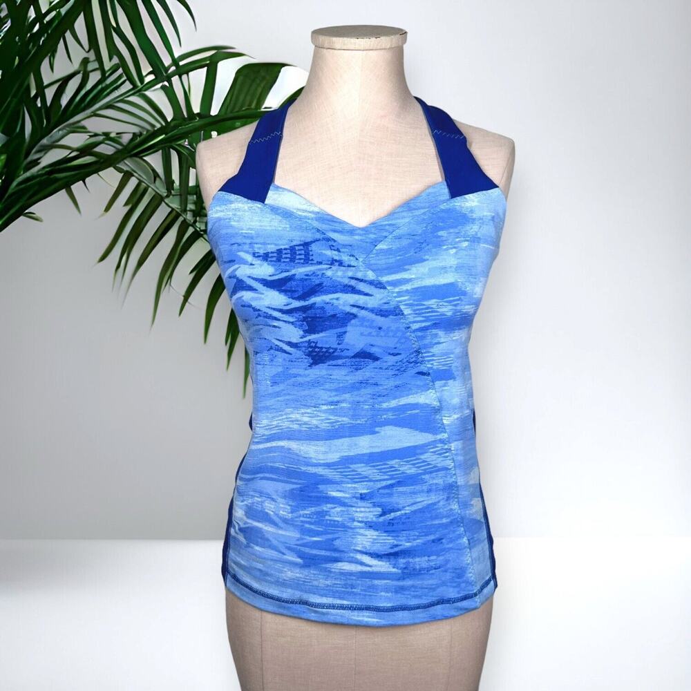 THE NORTH FACE Side Vented Racerback Tank Top Running Active Yoga Blue Medium
